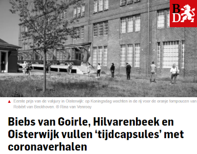 Artikel Brabants Dagblad: Biebs van Goirle, Hilvarenbeek en Oisterwijk vullen ‘tijdcapsules’ met coronaverhalen